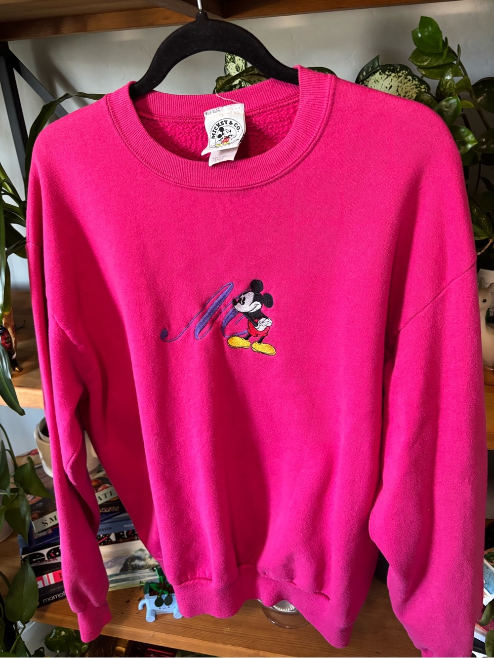 Vintage Mickey & Co Hot Pink Embroidered Sweatshirt | Large - Picture 5 of 6